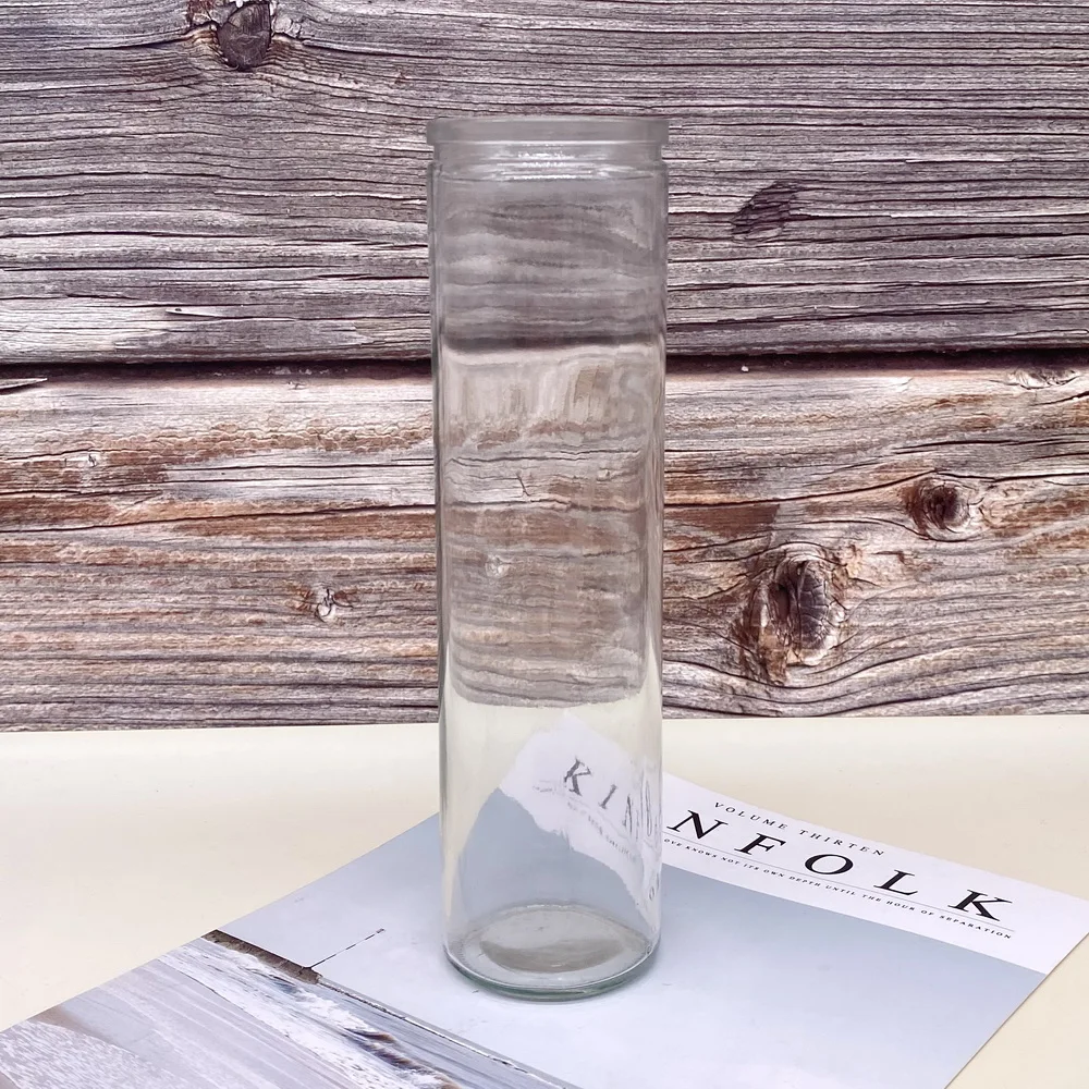 High Quality Customized Color Durable Attachable clear Glass  Candle Holder Empty Candlesticks for Home Decor Religion