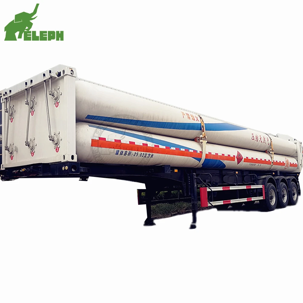 Factory Price 3 Axles 8 10 12 Tubes Compressed Natural Gas Cylinder Transport CNG Tube Trailer