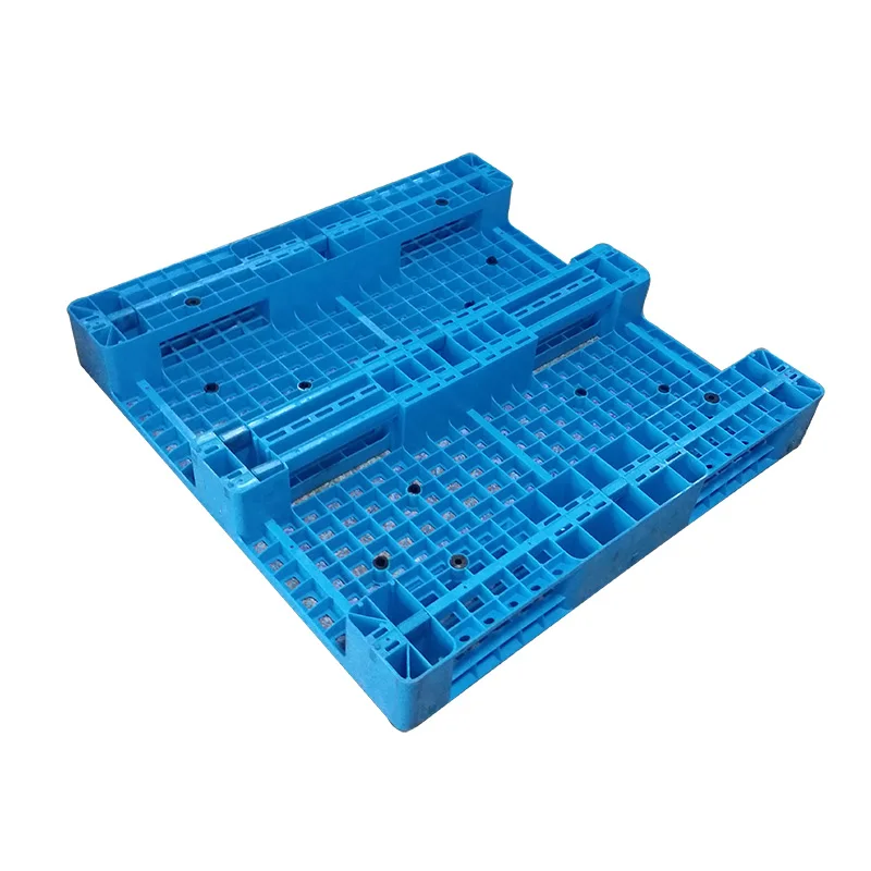 Heavy Duty Flat Top Deck Single Face 100% Virgin HDPE Grid Surface Steel Reinforced/3 Runners Pallet Plastic for Racking System