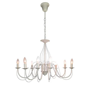 Ip20 Brass Flower White Cylinder Iron Body Pendant Lights Bedroom Candle Chippendale Style Modern Hotel Chandelier Light Lamp