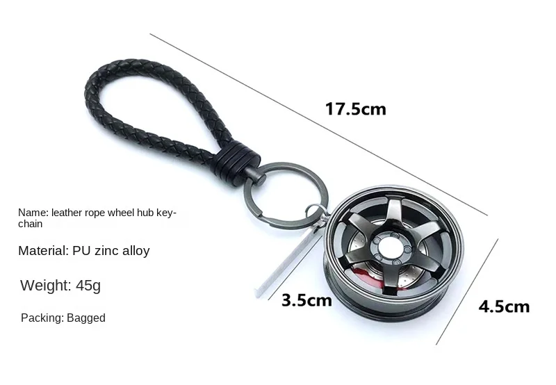 Cross-border hot selling carte37Wheel hub keychain CustomizationlogoFashion brand modified rim metal pendants