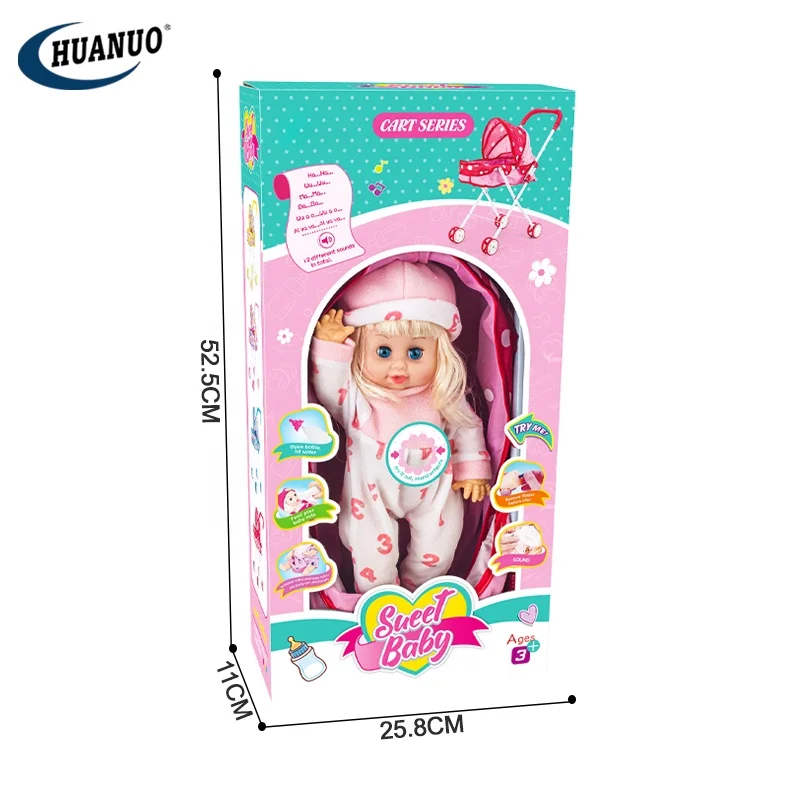 Set Bambola Con Passeggino Da 10 Pollici E Accessori | Gioco Di Ruolo Realistico Con Biberon E Cucchiaio, Materiale Resistente, Ideale Per Bambini Da 3 Anni, Rosa E Altri Colori