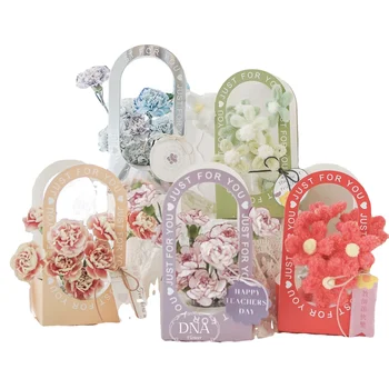 Wholesale Hot Sale Birthday Valentine's Day Flower Handbag gift box wedding gift flower boxes packaging