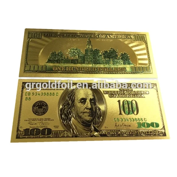 South Korea 24k Gold Plated Gold Banknote 2000 Won Commemorative Gold Money Gift 