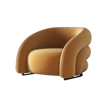simple design office lounge couch modern leisure chair light luxury designer cloth rainbow sofa leisure chair