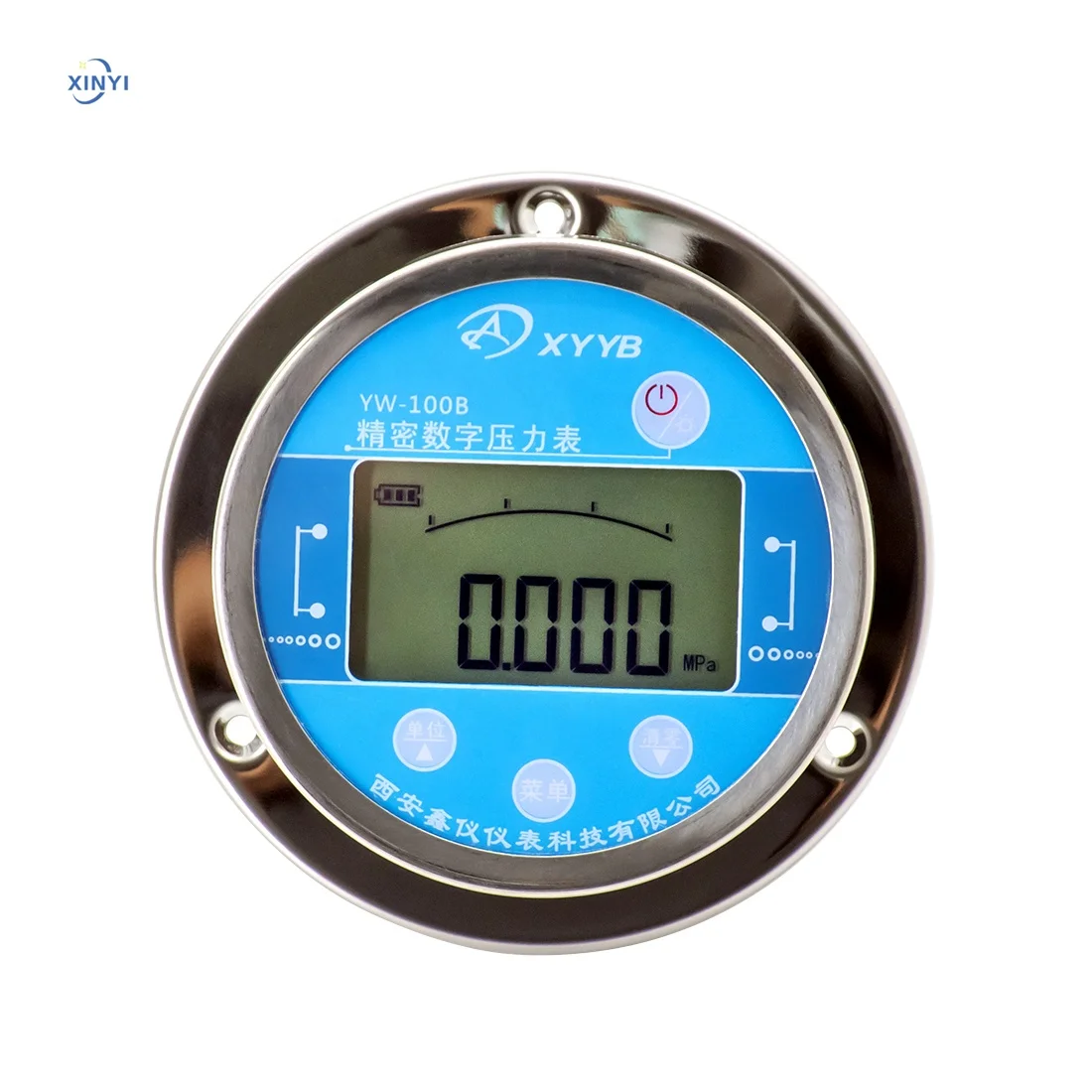 Panel Mount Digital Manometer MPa Bar Mbar Psi Central Back Flat Digital Pressure Gauge