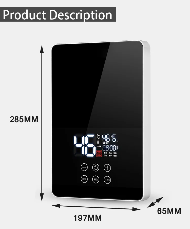 6kw 220v Kitchen Bathroom Tankless Instant Electric Shower Water Heaters Ce Stainless Steel