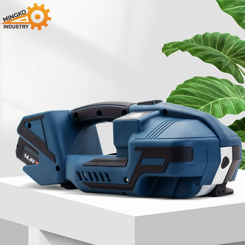 电动电池供电捆扎机床V2 pp带PET塑钢带专用打包机价格