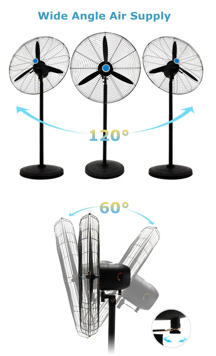 Cooling Industrial Stand Fan, 650mm, ORL, Wall - detail 24