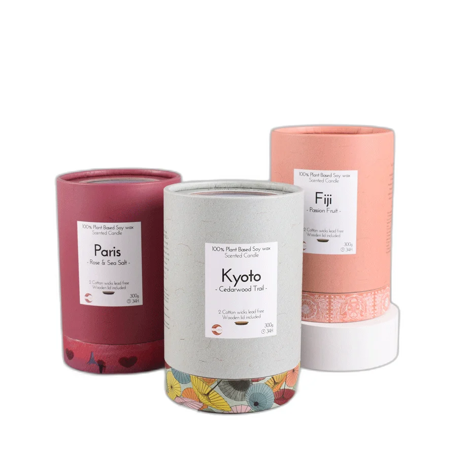 Custom Pink Kraft Packaging Box with Transparent PVC Window Cotton Pad Gift Liner & Sponge for Food Paper Tube Box Logo Printing