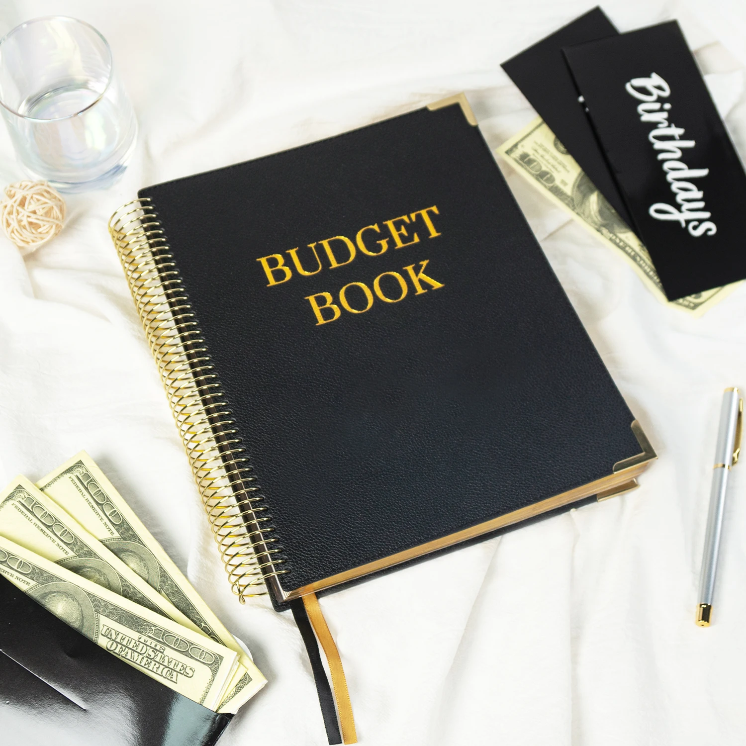 Custom Printing Budget Planner Weekly Monthly Budget Saving Challenge Financial Organizer Spiral Leather Journals Notebook