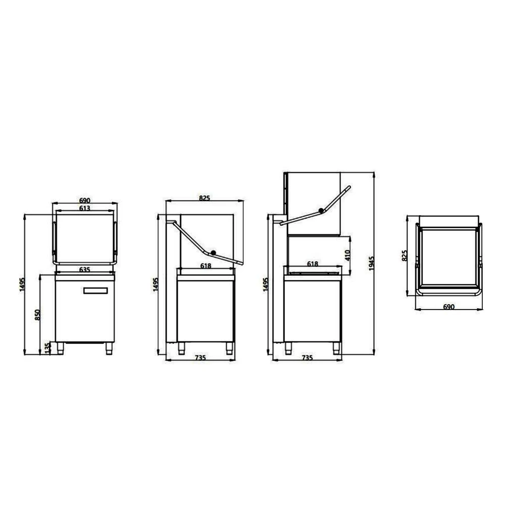 Commercial Stainless Steel Electric Dishwasher Kitchen Hotel Dishwasher