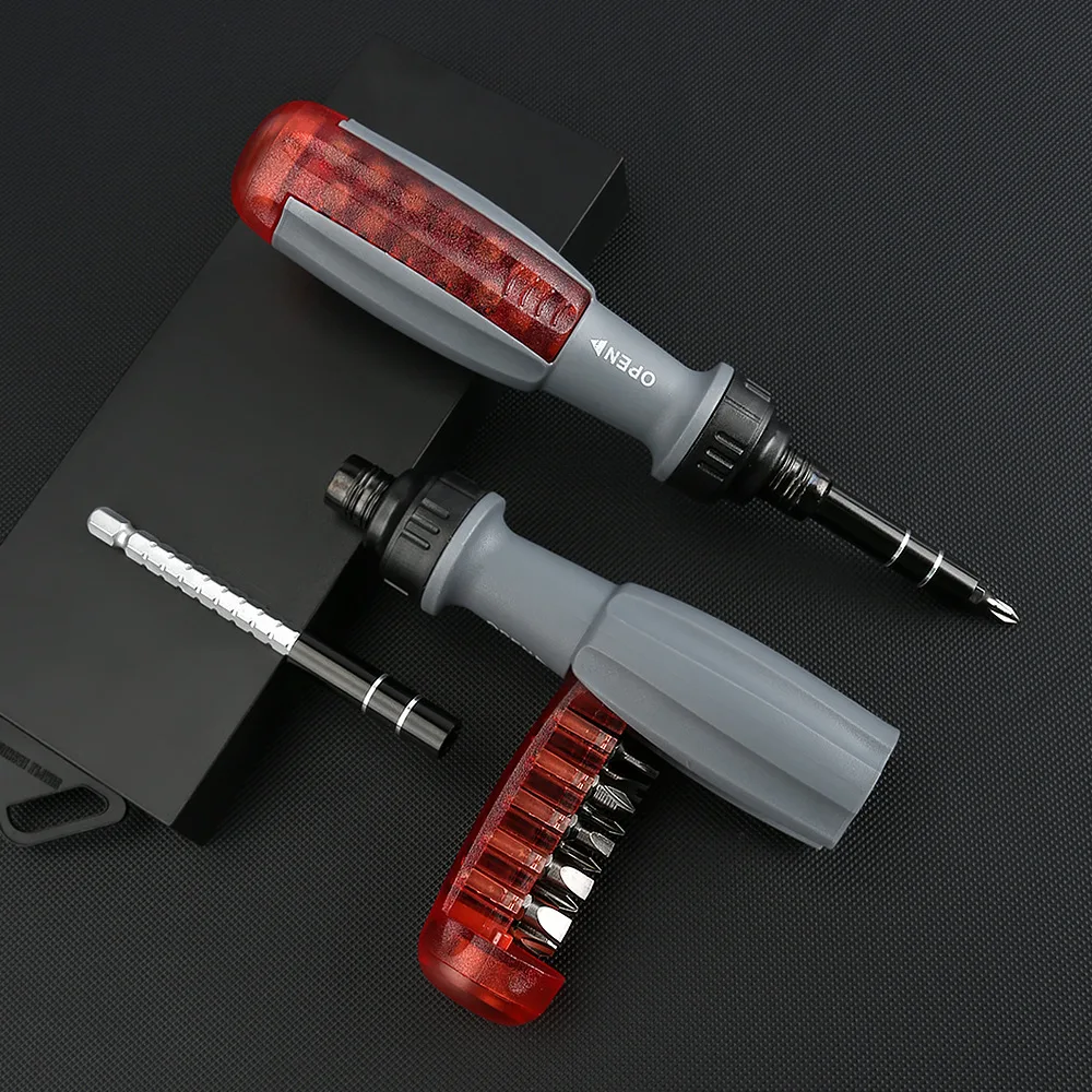 Hardware Tools Magnetic Screwdriver Driver Manual Ratchet Telescopic Screwdriver Flat-Head Cross Screwdriver Bits