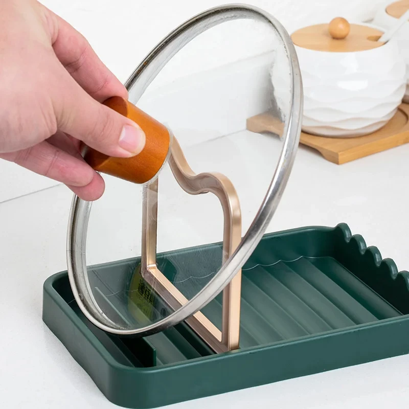 1pcs Polychrome Foldable Nordic Style Pot Holder Lid Shovel Storage Rack Practical Multifunctional Utensils for Kitchen Supplies