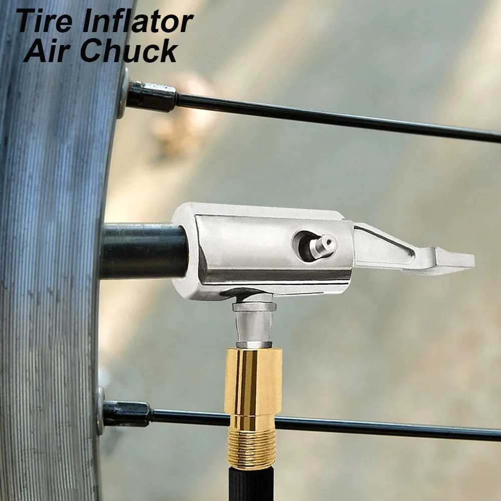 12 Inch Tire Inflator Extension Hose - Copper & Rubber Air Chuck Adapter For Car & Motorcycle