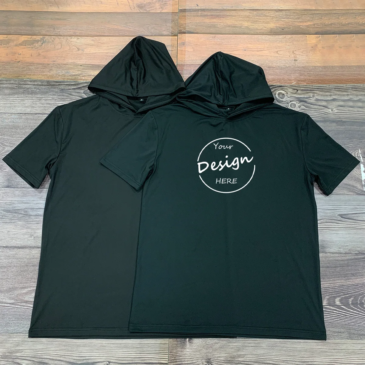 Latest Quick Dry Short Sleeve Hooded T Shirts Plain Polyester Regular Fit Men’s Sport Clothing Printing Logo