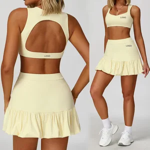 Bnice Custom Logo Falda De Tenis Backless Falda Deportiva Sexy Fitness Falda Plisada Underneath Shorts with Pocket Tennis Wear