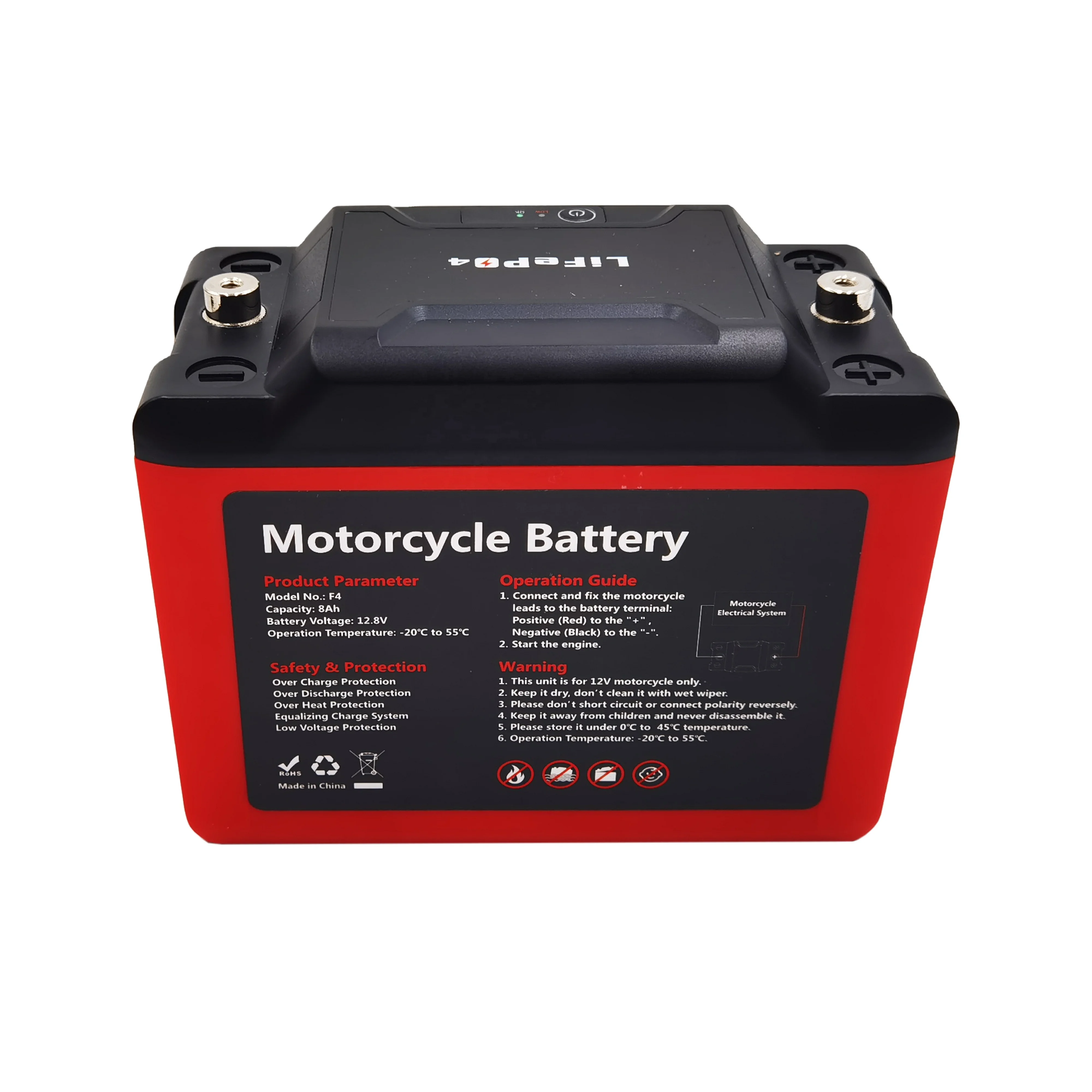 starter batteries motorcycle 12v 8ah weight only 1kg Ultra safety instead of Lead Acid Battery motorcycle 8Ah