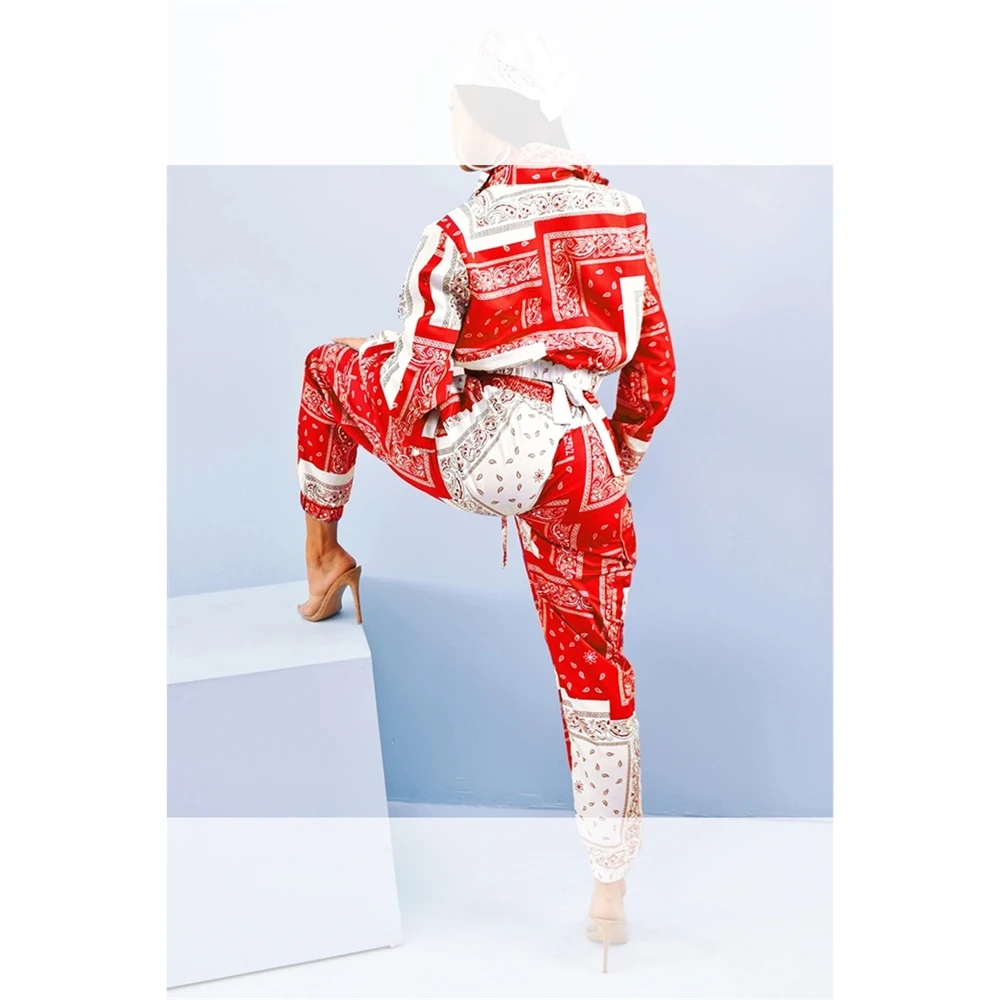 Women Tracksuits Pants Bandana Coats 2020 Winter Clothes For Women 2 Piece Set Outfits Two Piece Sets Jackets Sweatpants