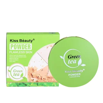 Best Sale Natural Green Tea Face Cake Powder Pressed Powder Foundation Compact Powder