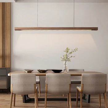 Led Wood Single Pendant Light,  Modern hanging decorative Pendent lamp for Living Room and Bedroom Restaurant