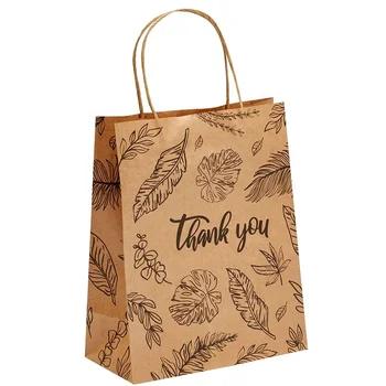 ZheJiang Supplier Custom Printed White Brown Kraft Paper Party Bags With Foil Stamping Thank you Gift Bags