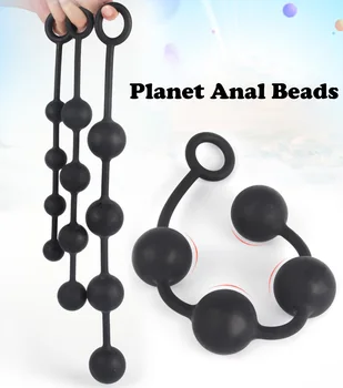 4 Balls Erotic Expand Training G-spot Silicone Butt Plug with Pull Ring Anal Beads Ass Funny Sex Toys For Women Men