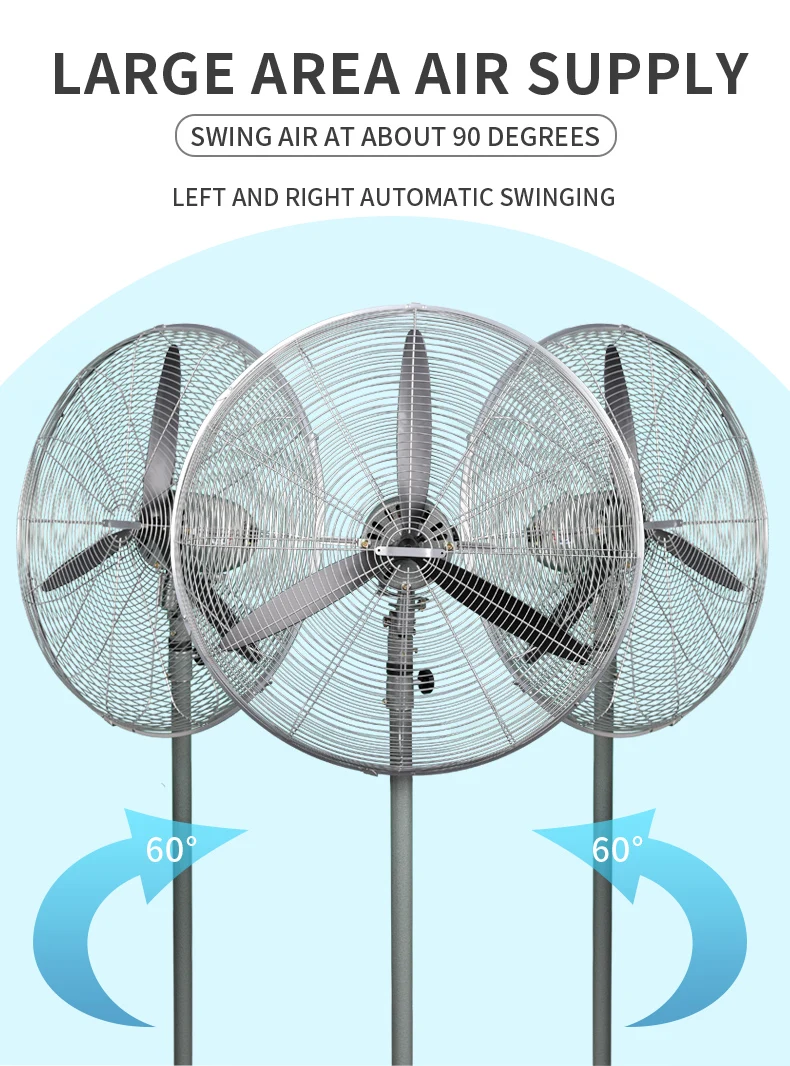Cooling Stand Industrial Fan, Electric Plug, 190W - detail 16