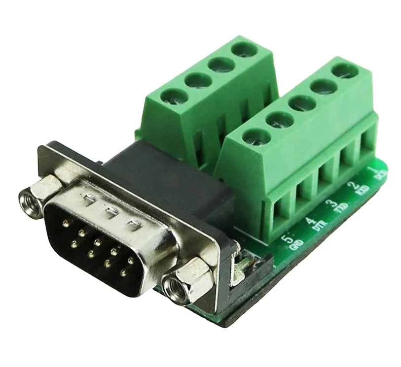 Db9 Shell-free Solder-free Plug 9-pin Connector To Terminal Block Rs232 ...