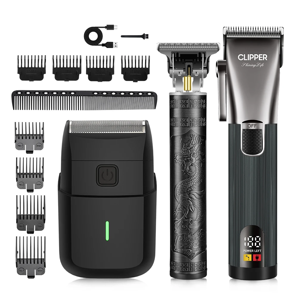 LED Display Rechargeable Electric Hair for Clipper Set New Model Barber Hair Cut Machine for Household and Hotel Use