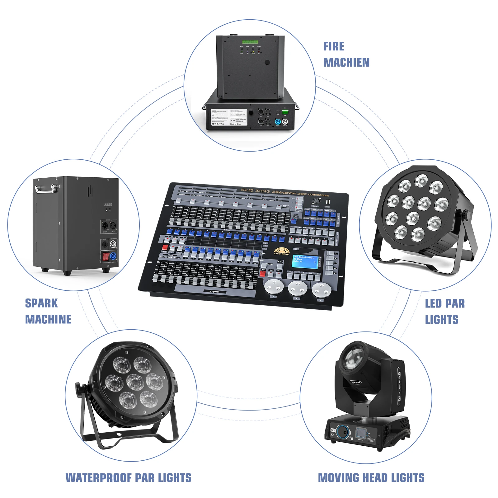 Profession Dmx1024 Stage Lighting Control Factory Stage Lights Console Lcd Display Mixer 1024 Dmx Controller