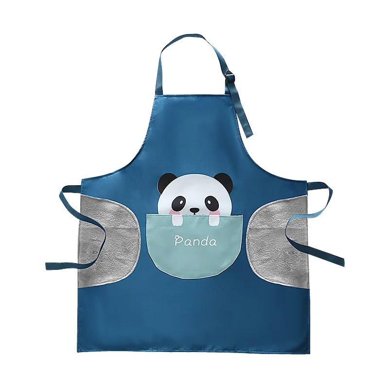 Wholesale New Style in Stock Cartoon Animals Pattern Custom Comfortable Cross Back Waterproof Washed Kitchen Cooking Chef Apron