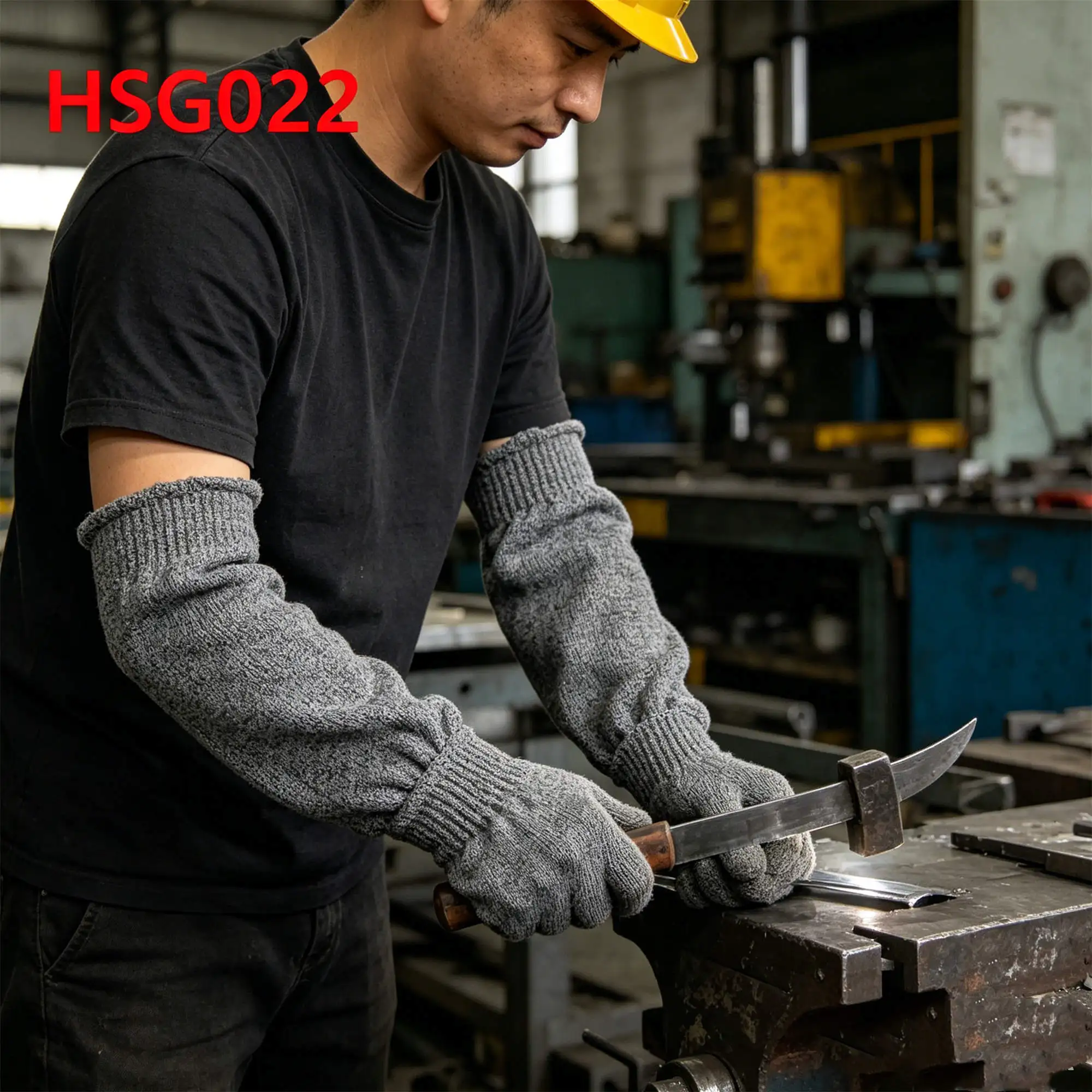 ZYF,mandoline Slicing Overall protection Slash Resistant Safety Gloves Lumber Handling Cut Proof Gray Work Arm Guards HSG022