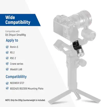 NEEWER Stackable 200g Gimbal Counterweight for Balancing Camera Long Lenses, Compatible with Tilta SmallRig Counter Weight detail image