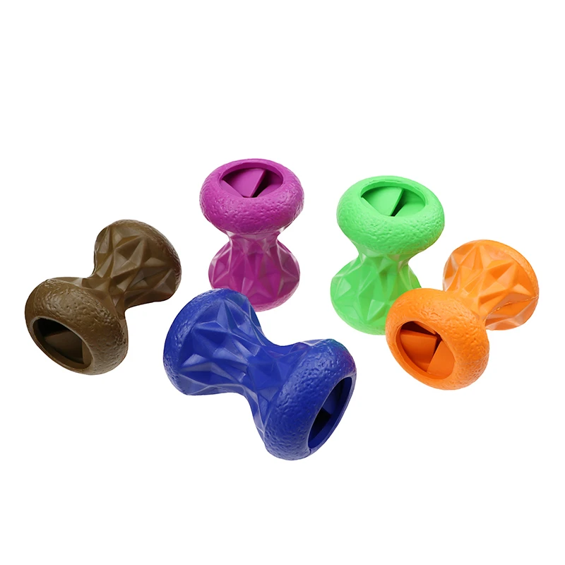 Durable Indestructible Eco-Friendly Rubber Hourglass Chew Toy Interactive Fod Pet Toys for Dogs Leaky Feature