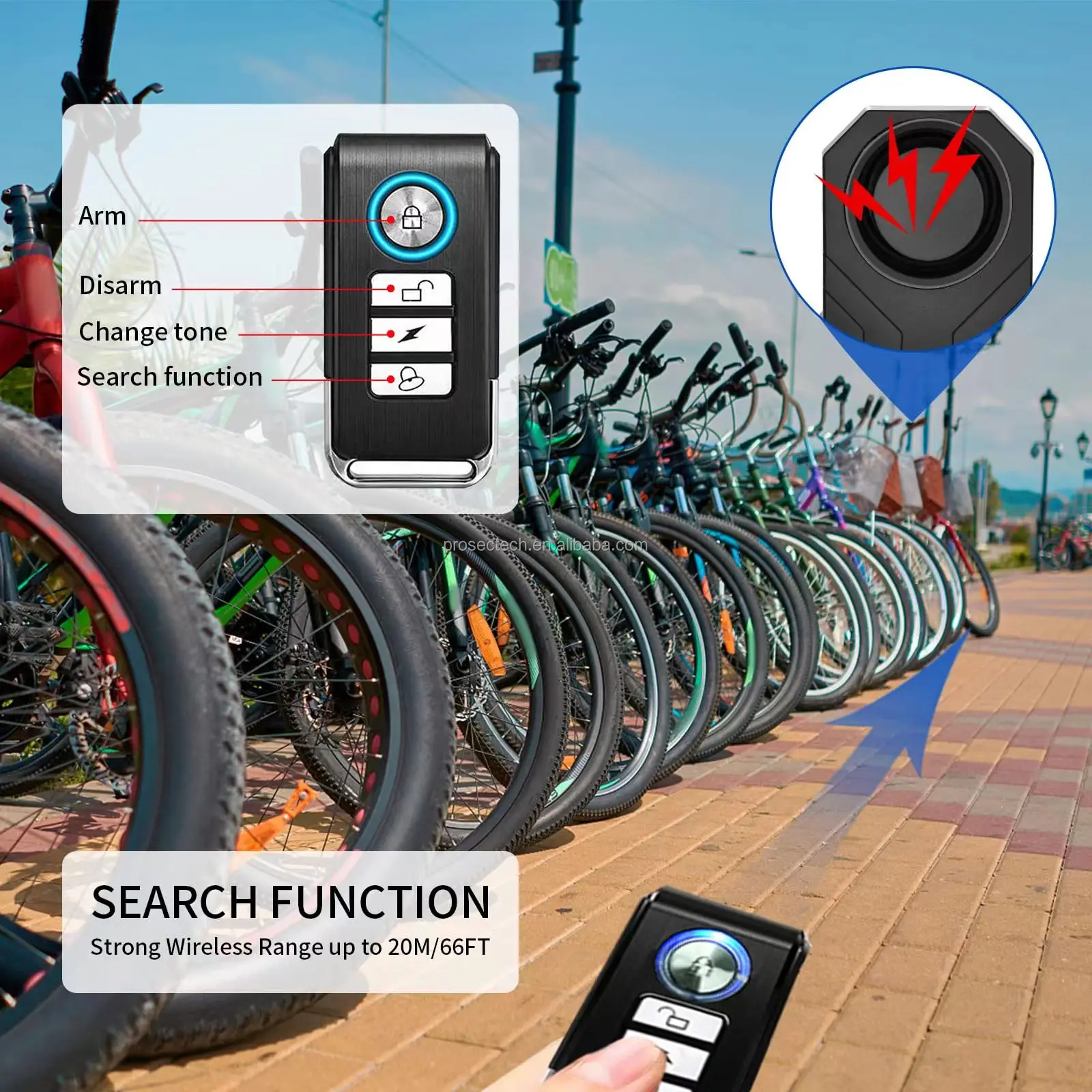 Online Best Seller Security Antitheft Bike Alarm Wireless Burglar