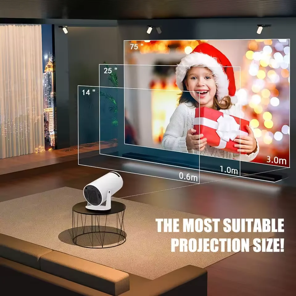 Outdoors Mini Video Projector 4K Home Theater Portable 130inch Screen Projection Display WIFI BT HY300 Pro Smart Projectors