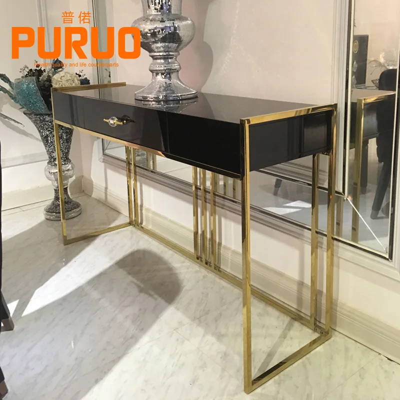 Modern Wooden Console Table Black or White Cabinet for Living Furniture
