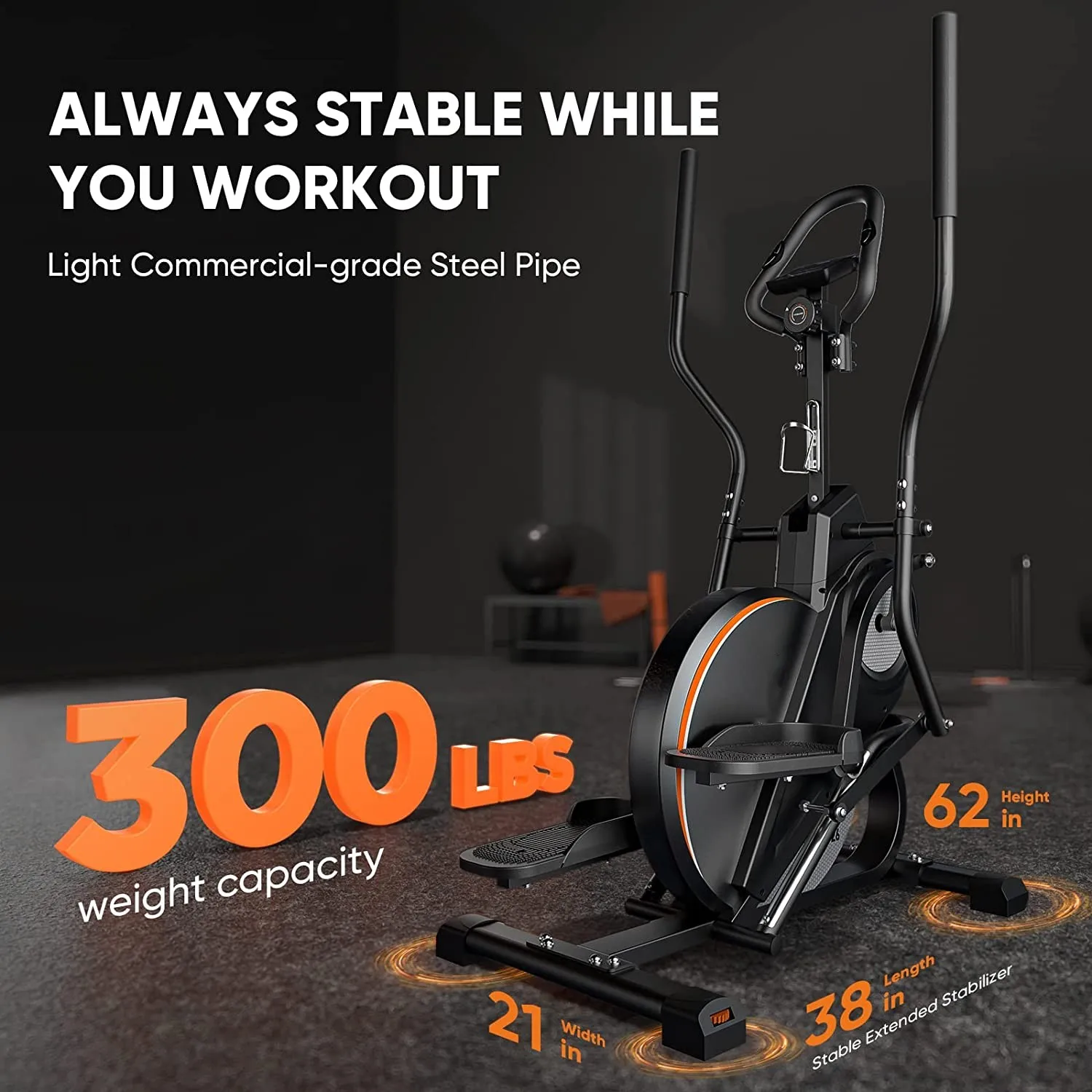 Pro Cardio Climber Stepping Elliptical Machine 3 in 1 Elliptical Total Body Fitness Cross Trainer with Hyper Quiet Magnetic D