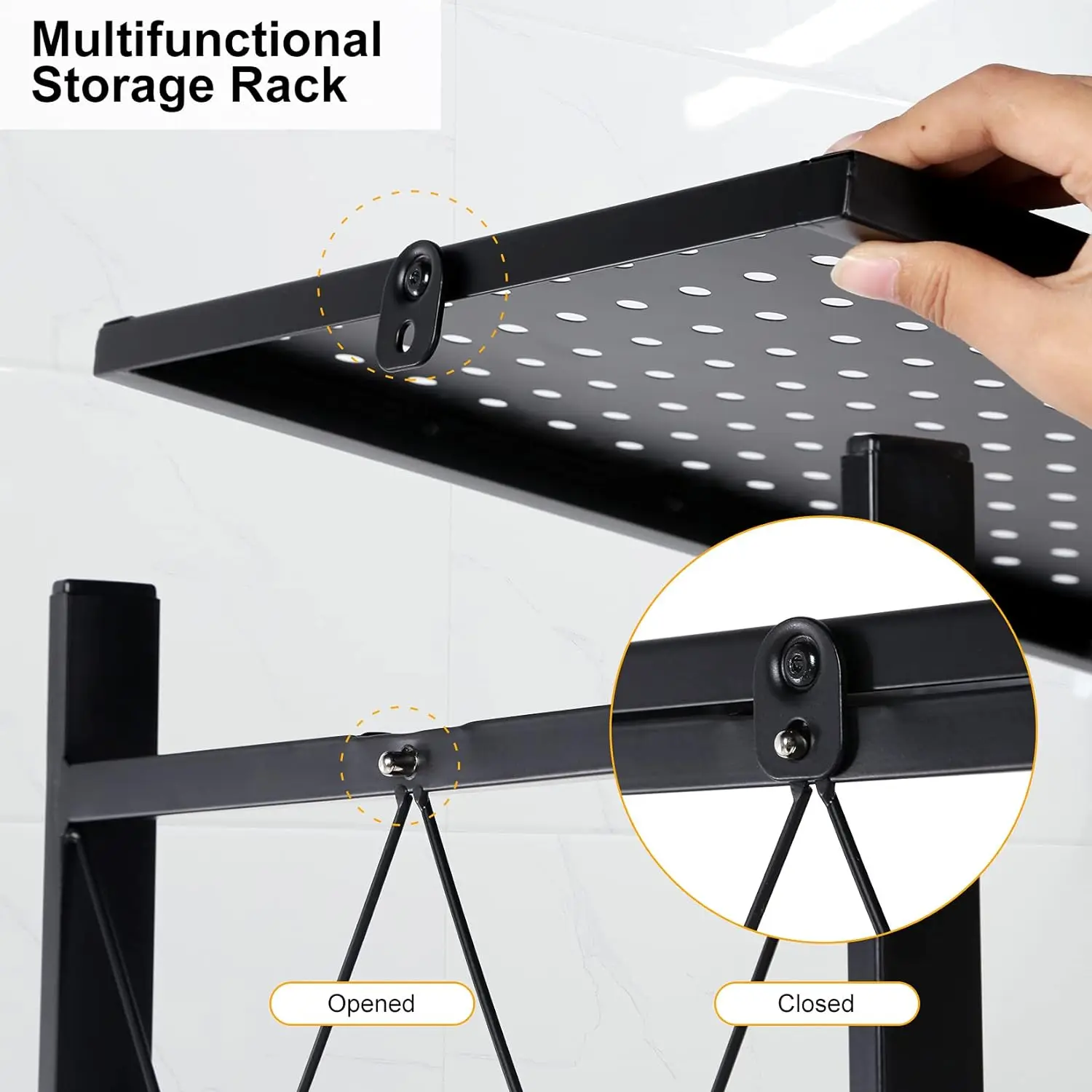 5 Layer Metal Folding Power Rack - Stackable Kitchen Storage