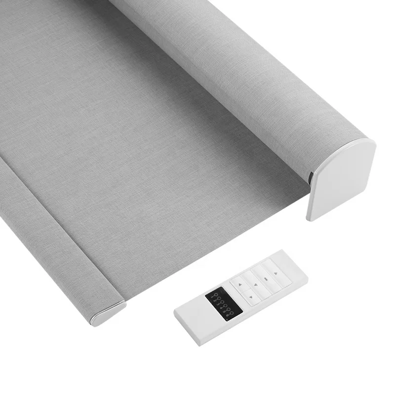 Sunscreen Remote Custom Automatic Wifi Solar Window Dual Shades Blackout Double Electric Motorized Roller Blinds Linen Blind