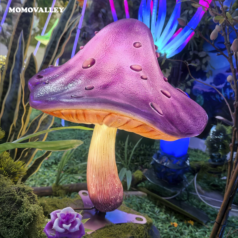 Momovalley Outdoor Waterproof LED Cone-Head Mushroom for Garden