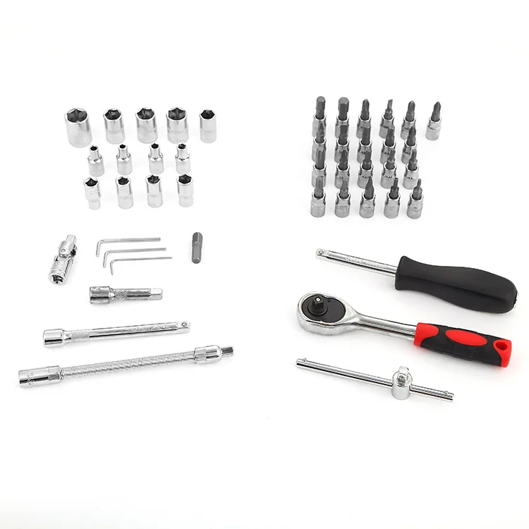 Srunv 46pcs Manual Machine Auto Repair Combination Tool Sets Hand Impact Spanner 1/4" Small Socket Wrench&screwdriver Bits Kits
