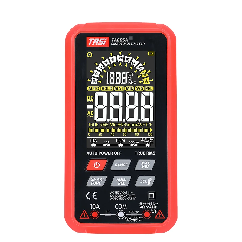 TASI TA805A 9999 Counts Color LCD Screen  Digital Multimeters  Smart  Multimeter