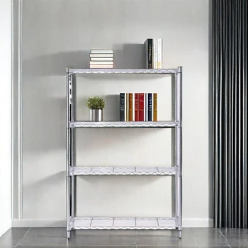 Factory Direct Stainless Steel 4-Tier Storage Organizer Hook-Style Kitchen Shelving Units