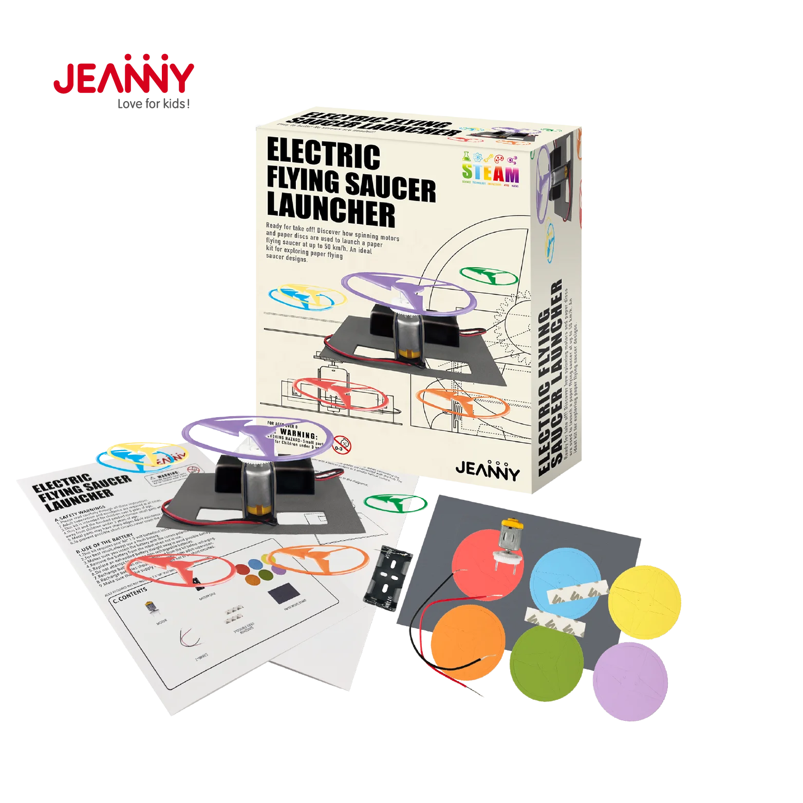 STEAM Science Kits for Girls and Boys DIY Assembly Circuit Toy Building Electric Flying Saucer Launcher Science Learning Toys