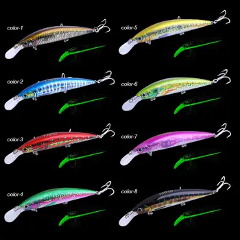 CHEERY Printed Glowing Minnow Lure Kit 90mm 29g with 3D Color for Saltwater & River Bass Fishing Swim Baits – Minnow – view 4