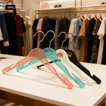 Heavy Duty Solid White Wedding Bridal ABS Plastic Custom Luxury Dress Hanger