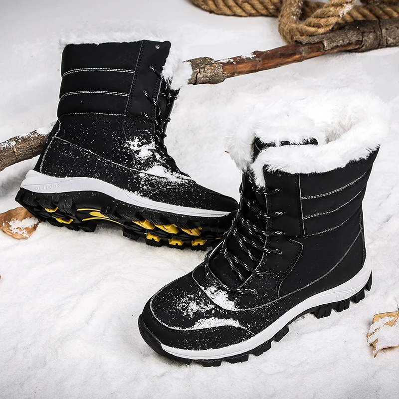 Botas De Nieve Con Pelo Para Mujer,Botines De Nieve Con Forro De Piel,Suela  Antideslizante,Con Cordones Superiores,Para Invierno - Buy Piel Botas De  Nieve,De Piel Botas De Nieve,Peludo Botas De Nieve Product on