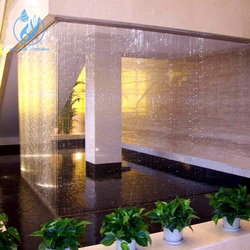 Сучасний на замовлення водоспад з нержавіючої сталі 304, водяний завіс із підсвічуванням LED, довговічний, для відкритих просторів, саду, готелю, камінь, Гуандун, Water Crown
